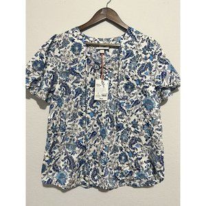 WOMEN'S Short Sleeve Lace-Up Top - Knox Rose Size Medium
